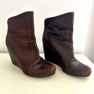 Coclico Brown Leather Wedge Booties size 39